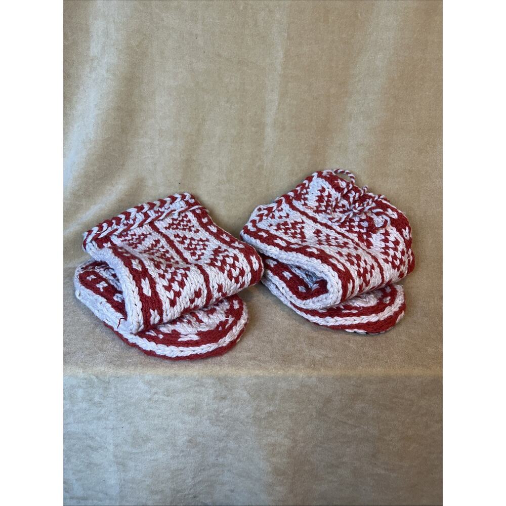 Homemade Mukluk Style Boot Socks Hand Knot Small Booties Toastie Warm Home craft